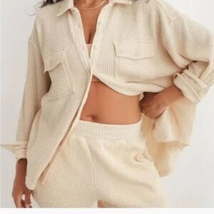 Aerie Lumberlane Waffle Button Up